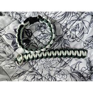 Paracord Bracelet and Keychain Green White‎ New